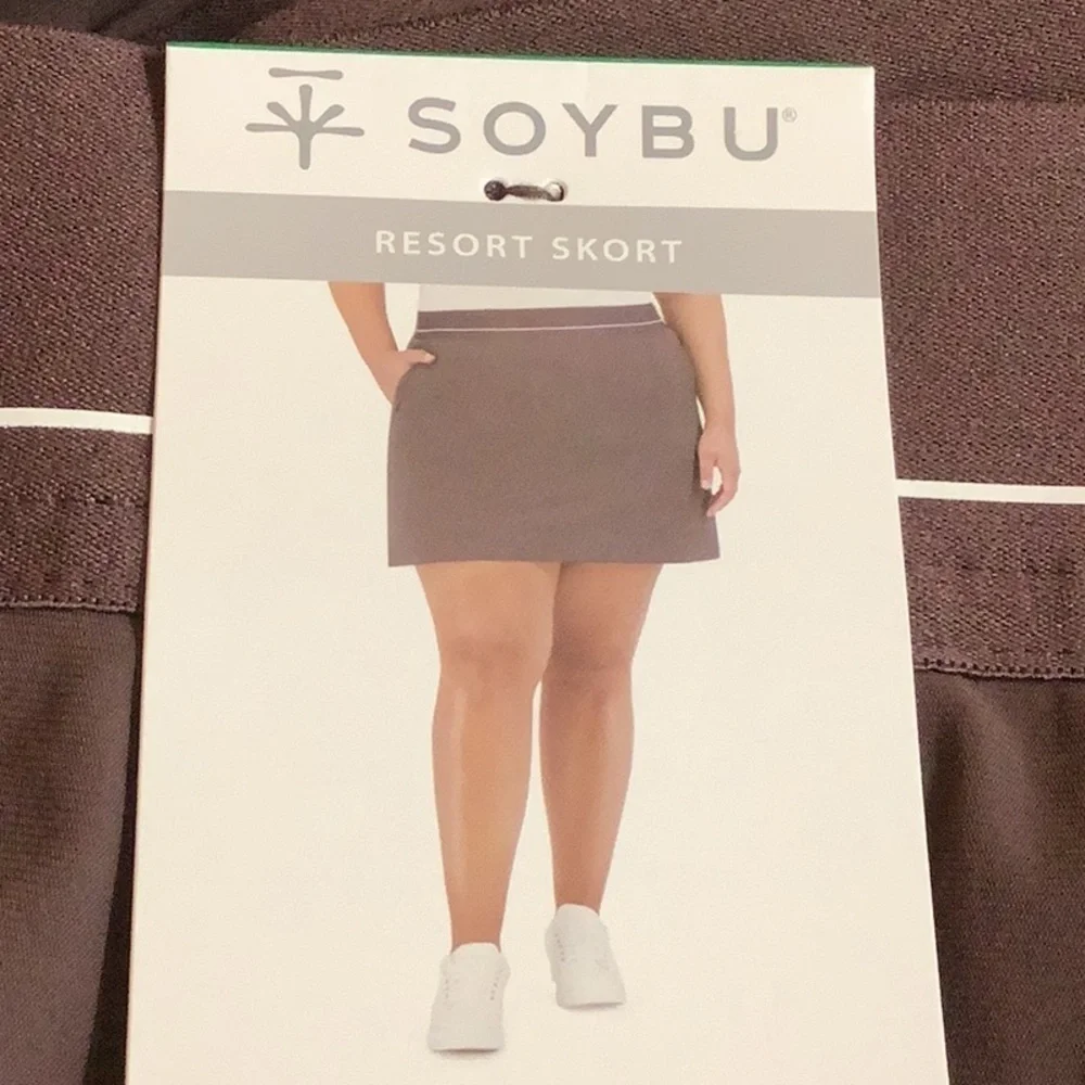 Soybu Size XL Skort Purple Skirt Inner-Shorts Pockets Elastic Waist Stretch.New